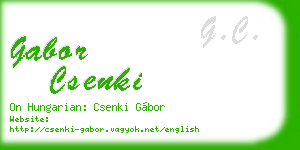 gabor csenki business card